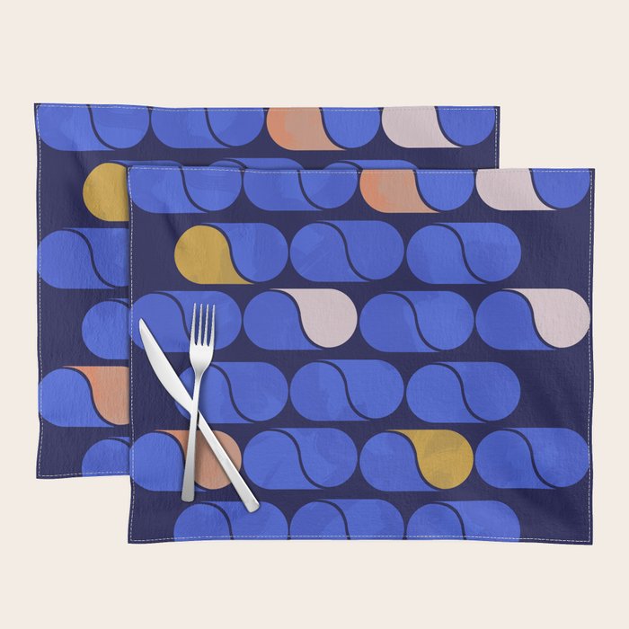Blue modern pattern Placemat Gallery Image 1