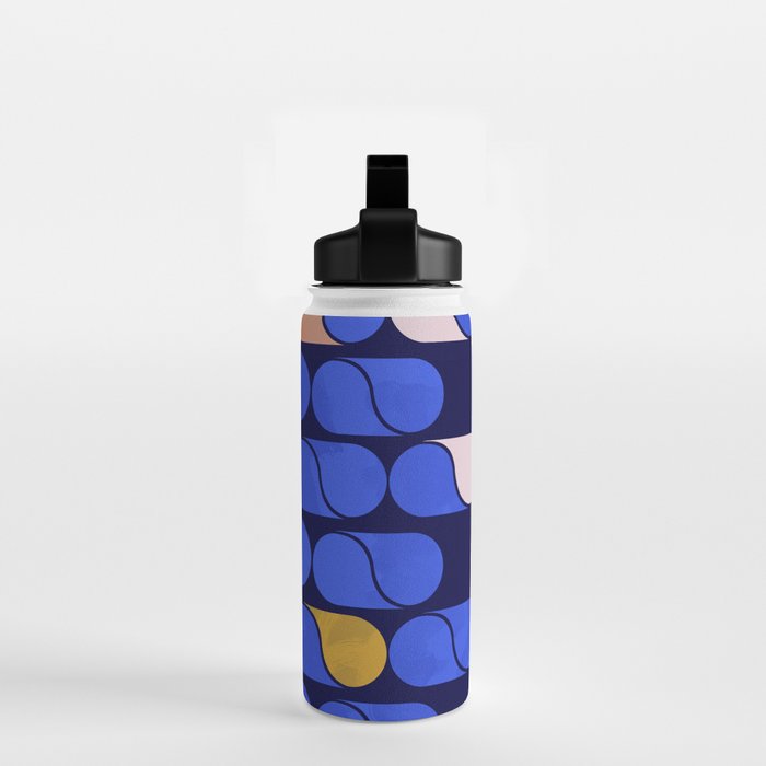 Blue modern pattern Water Bottle Gallery Image 2