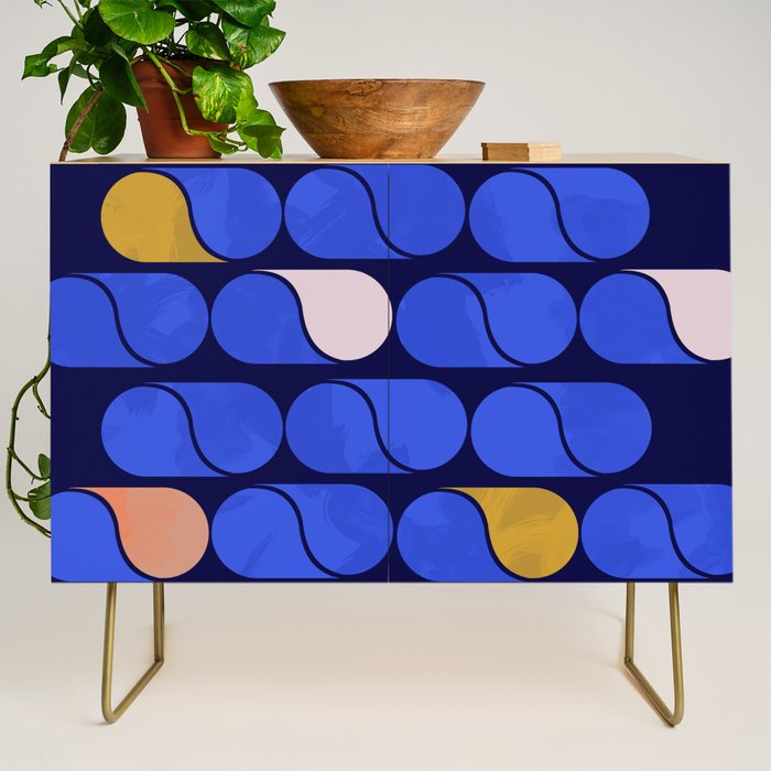 Blue modern pattern Credenza Gallery Image 1