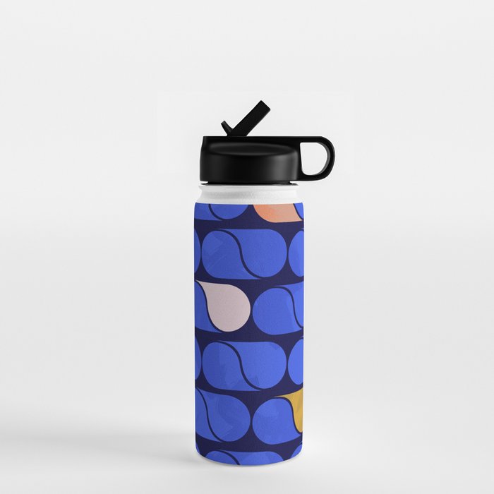 Blue modern pattern Water Bottle Gallery Image 1