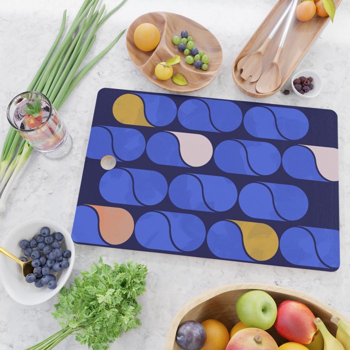 Blue modern pattern Cutting Board Gallery Image 2