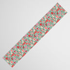 Mid-Century Ornaments in Red and Mint Table Runner Gallery Image 3