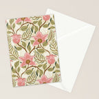 Spring Garden Flowers - Pink and Green Stationery Card Gallery Image 2