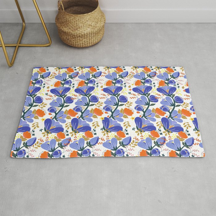 folk spring flowers no2 Rug Gallery Image 1