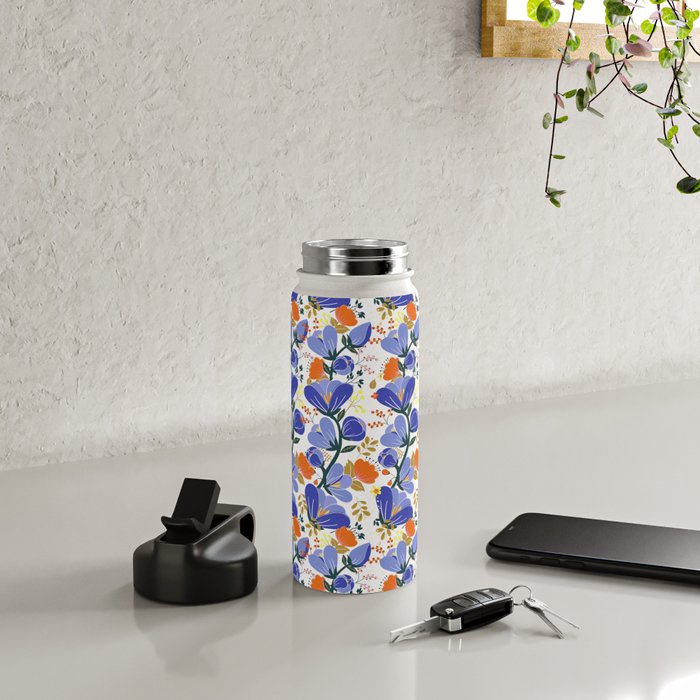 folk spring flowers no2 Water Bottle Gallery Image 4