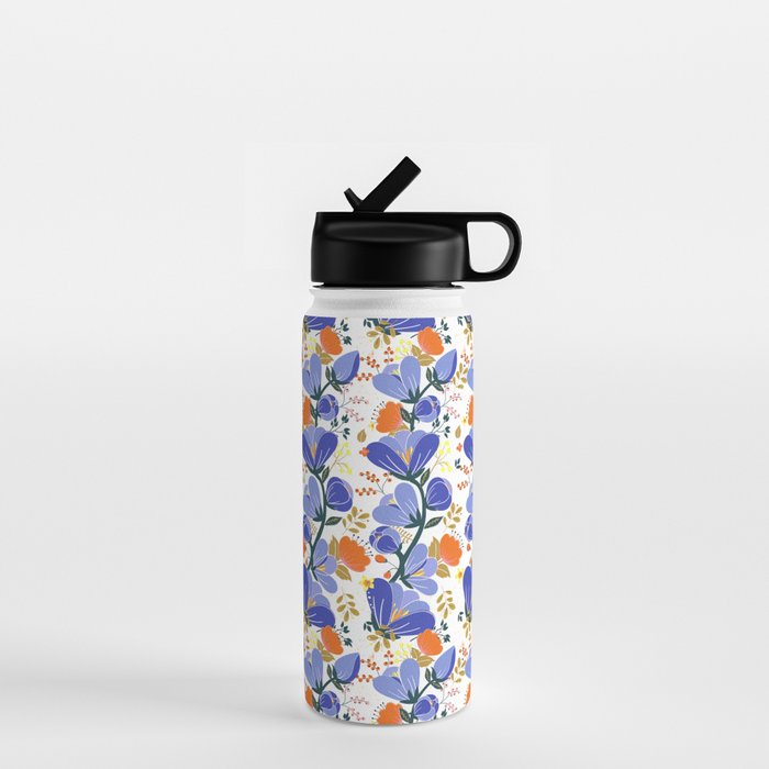 folk spring flowers no2 Water Bottle Gallery Image 1