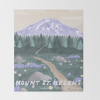 Mount St Helens Volcanic National Monument, Washington Mountains, National Parks Pacific Northwest Throw Blanket Gallery Image 2
