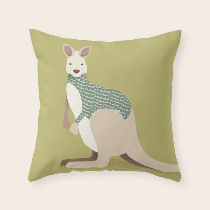 Whimsical Kangaroo Throw Pillow Gallery Image 6