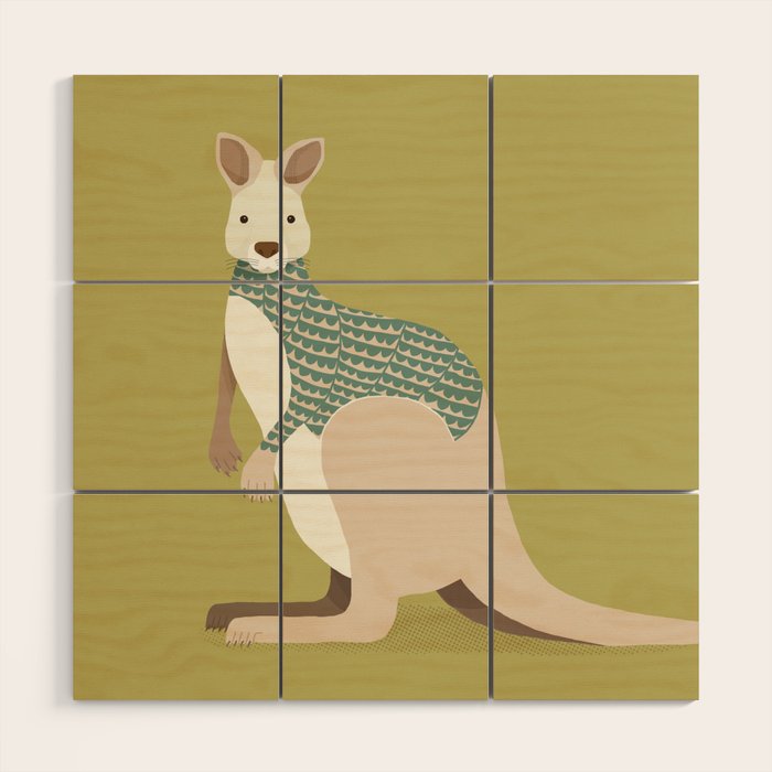 Whimsical Kangaroo Wood Wall Art Gallery Image 1