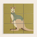 Whimsical Kangaroo Wood Wall Art Gallery Image 1