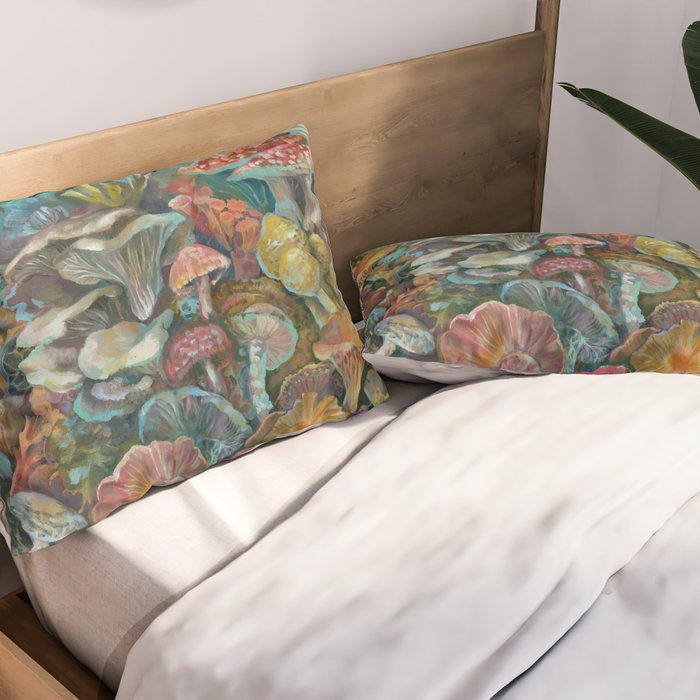 Magic Mushroom Garden Pillow Sham Gallery Image 2