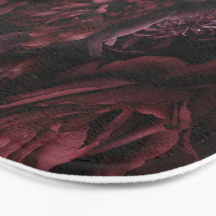 Victorian Grandeur Large Opulent Flowers Burgundy Red Bath Mat Gallery Image 3