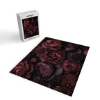 Victorian Grandeur Large Opulent Flowers Burgundy Red Jigsaw Puzzle Gallery Image 2