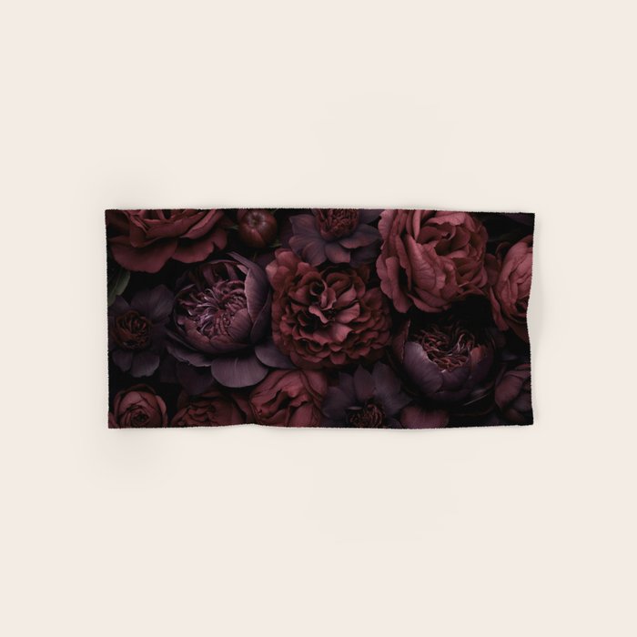 Victorian Grandeur Large Opulent Flowers Burgundy Red Bath Towel Gallery Image 1