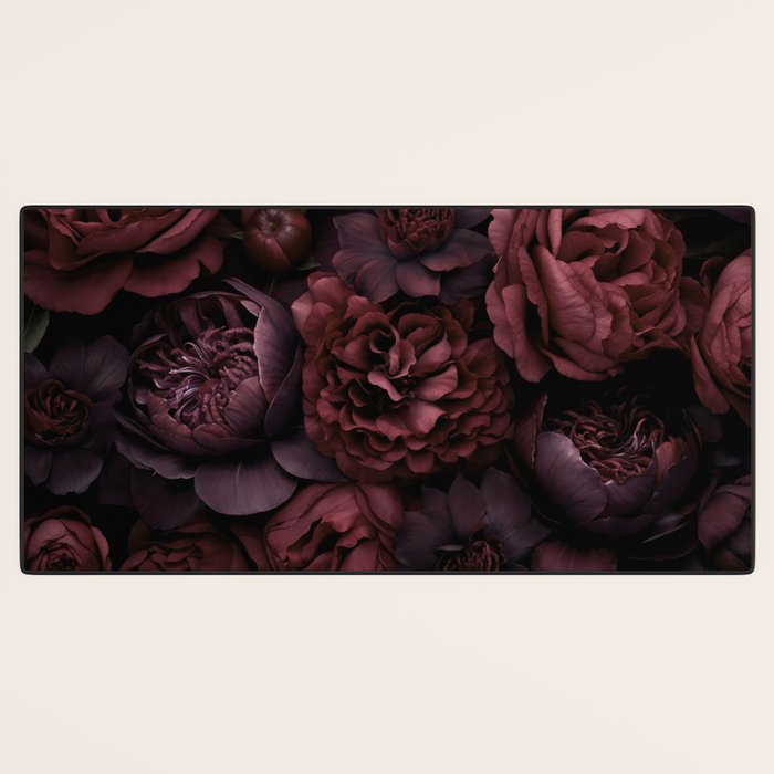 Victorian Grandeur Large Opulent Flowers Burgundy Red Desk Mat Gallery Image 3