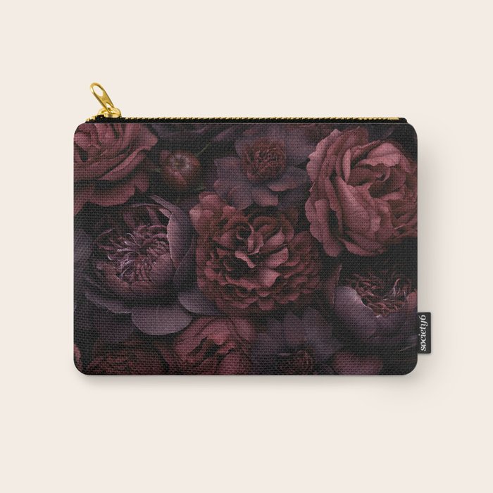 Victorian Grandeur Large Opulent Flowers Burgundy Red Carry All Pouch Gallery Image 1