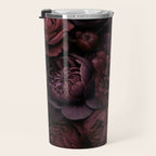 Victorian Grandeur Large Opulent Flowers Burgundy Red Travel Mug Gallery Image 3