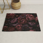 Victorian Grandeur Large Opulent Flowers Burgundy Red Rug Gallery Image 1
