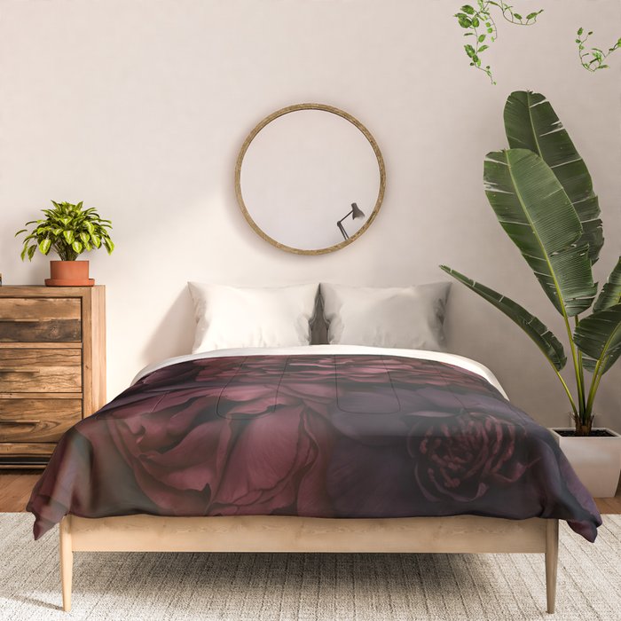 Victorian Grandeur Large Opulent Flowers Burgundy Red Comforter Gallery Image 3