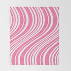Wavy Stripes XXXIII - 90s Barbie Pink Throw Blanket Gallery Image 2