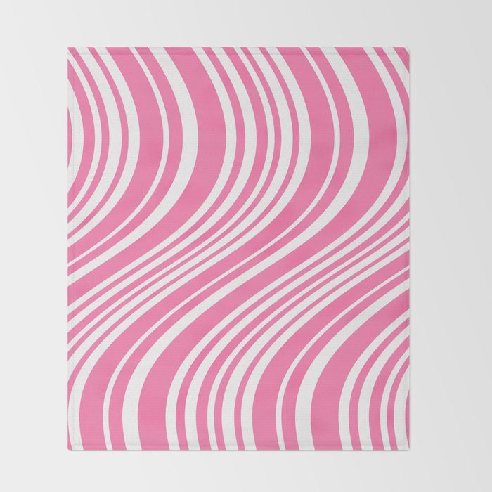 Wavy Stripes XXXIII - 90s Barbie Pink Throw Blanket Gallery Image 2