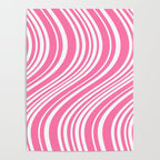 Wavy Stripes XXXIII - 90s Barbie Pink Poster Gallery Image 4