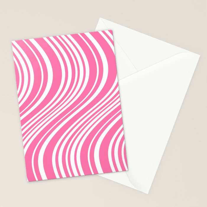Wavy Stripes XXXIII - 90s Barbie Pink Stationery Card Gallery Image 2