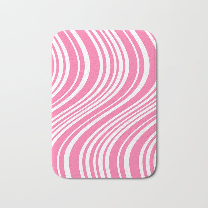 Wavy Stripes XXXIII - 90s Barbie Pink Bath Mat Gallery Image 1