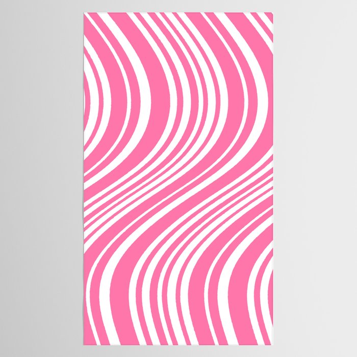 Wavy Stripes XXXIII - 90s Barbie Pink Tablecloth Gallery Image 2