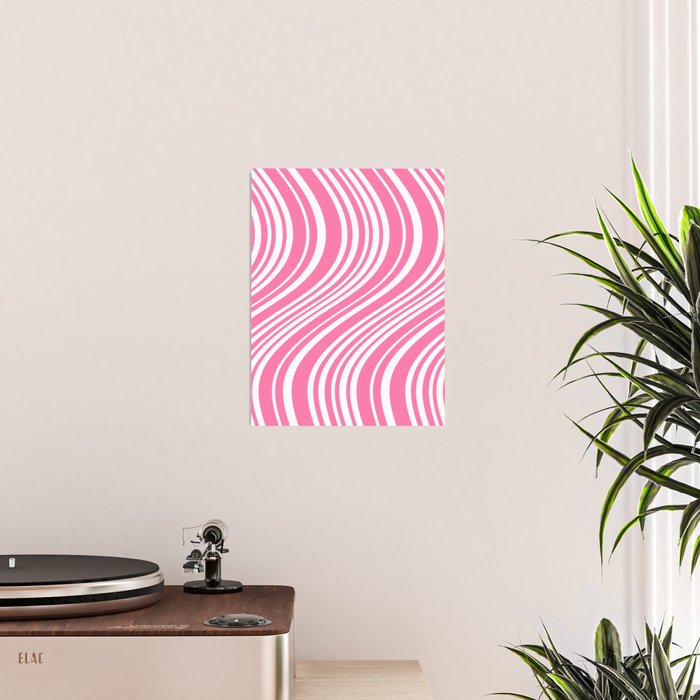 Wavy Stripes XXXIII - 90s Barbie Pink Poster Gallery Image 2