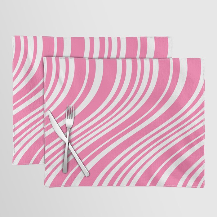Wavy Stripes XXXIII - 90s Barbie Pink Placemat Gallery Image 1