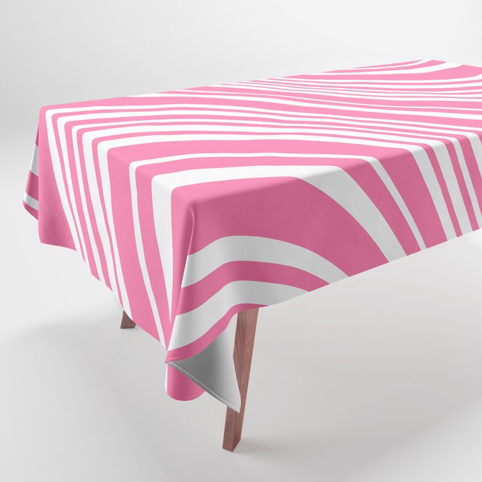 Wavy Stripes XXXIII - 90s Barbie Pink Tablecloth Gallery Image 1