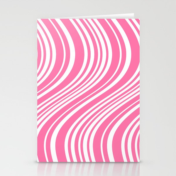 Wavy Stripes XXXIII - 90s Barbie Pink Stationery Card Gallery Image 1