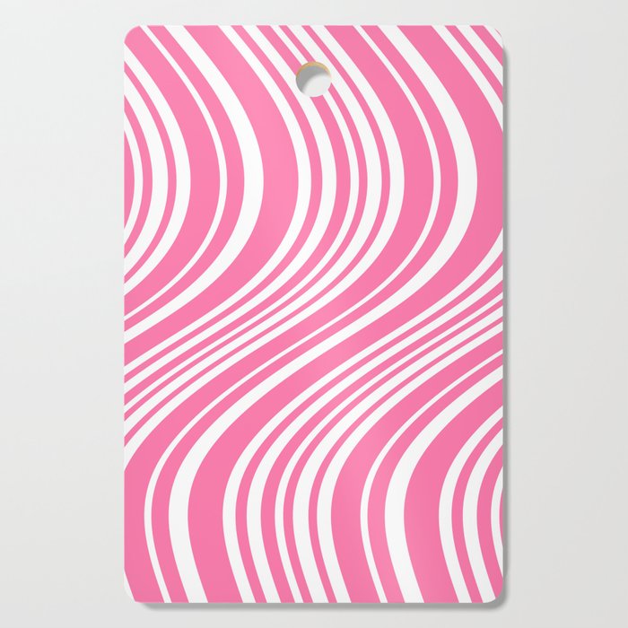 Wavy Stripes XXXIII - 90s Barbie Pink Cutting Board Gallery Image 1