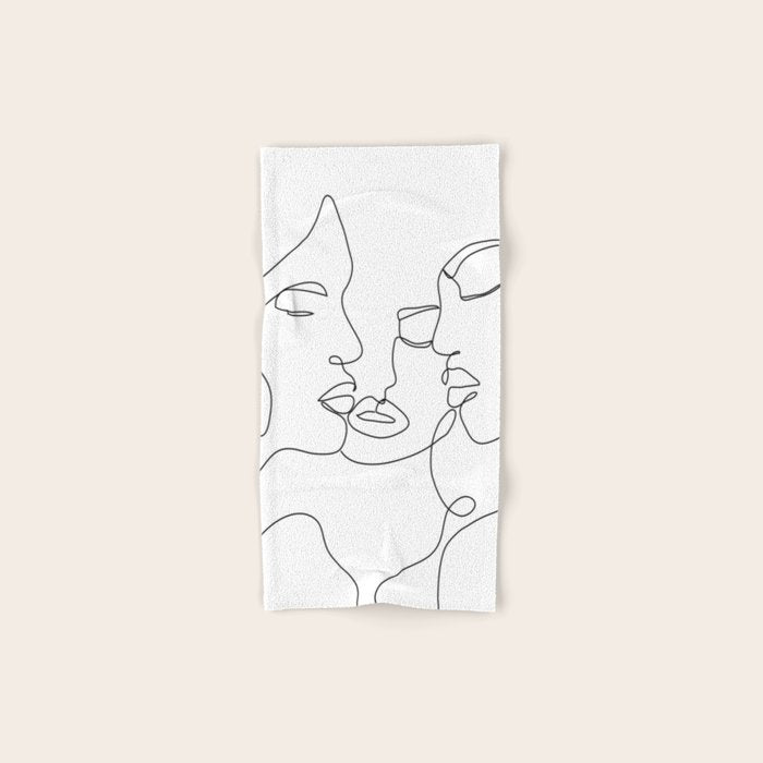 Line Faces 01  Bath Towel Gallery Image 1