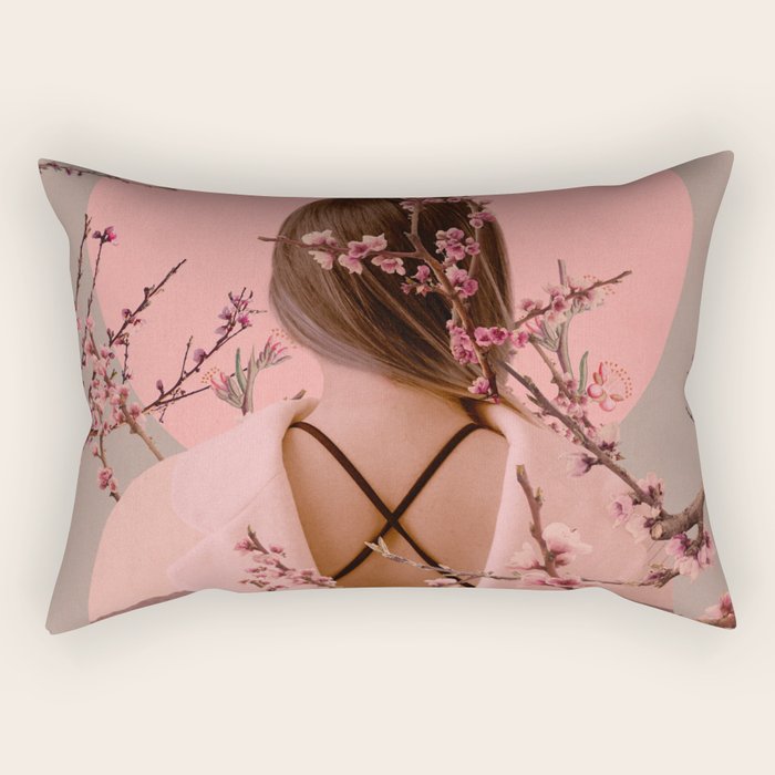 Peach Blossoms of Veria Rectangular Pillow Gallery Image 1