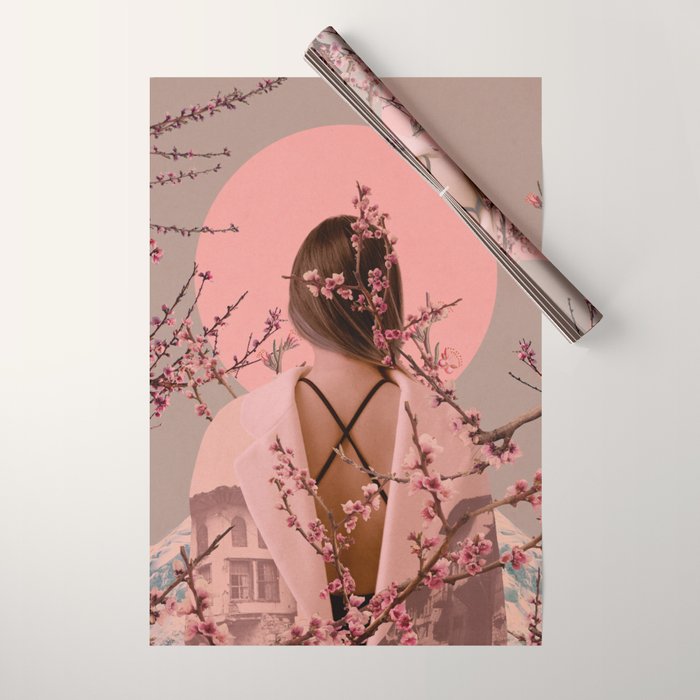 Peach Blossoms of Veria Wrapping Paper Gallery Image 1