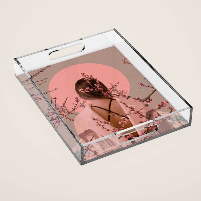 Peach Blossoms of Veria Acrylic Tray Gallery Image 1