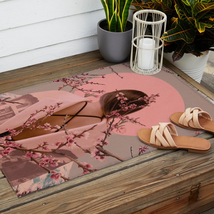 Peach Blossoms of Veria Outdoor Rug Gallery Image 2