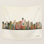 seattle city skyline Wall Tapestry Gallery Image 4