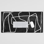 Abstract line art 22 Black And White Desk Mat Gallery Image 1