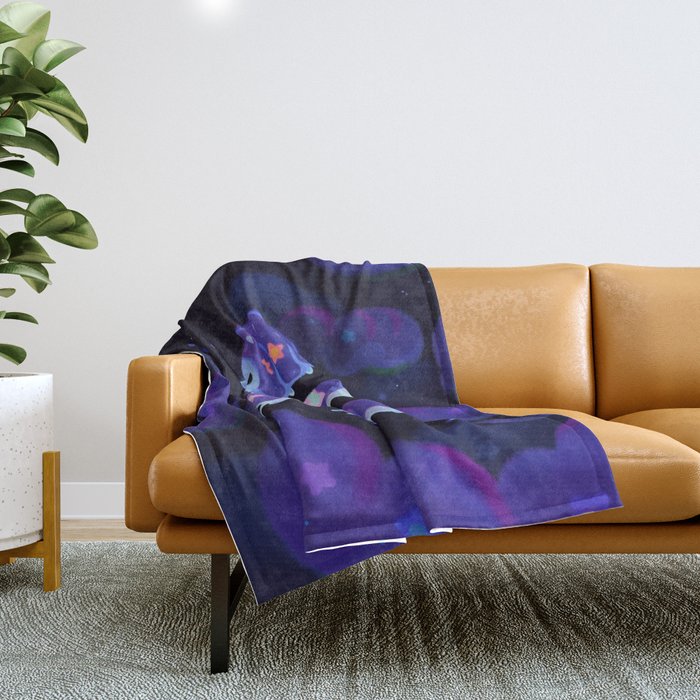 Cloud isopod - Starry night Throw Blanket Gallery Image 1
