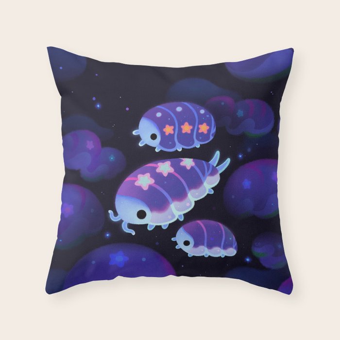 Cloud isopod - Starry night Throw Pillow Gallery Image 6