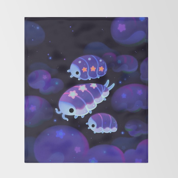 Cloud isopod - Starry night Throw Blanket Gallery Image 2
