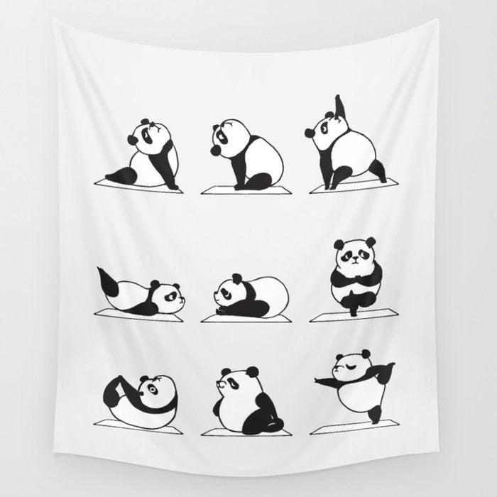 Panda Yoga Wall Tapestry Gallery Image 4