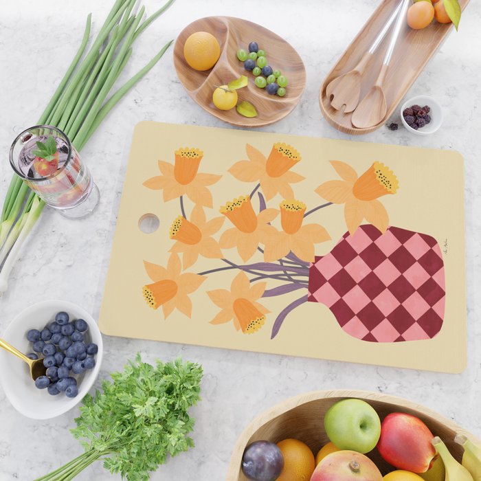 Daffodils and vase Cutting Board Gallery Image 2
