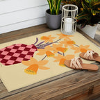 Daffodils and vase Outdoor Rug Gallery Image 2