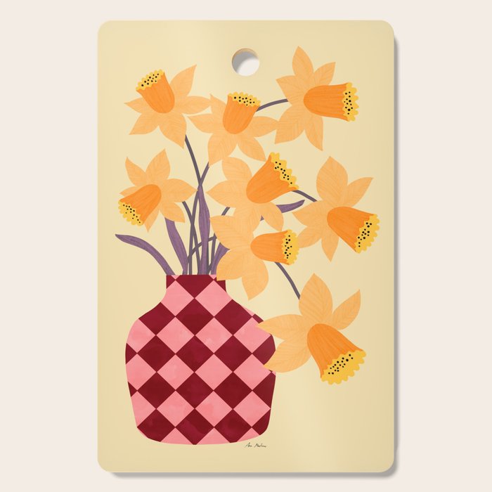 Daffodils and vase Cutting Board Gallery Image 1
