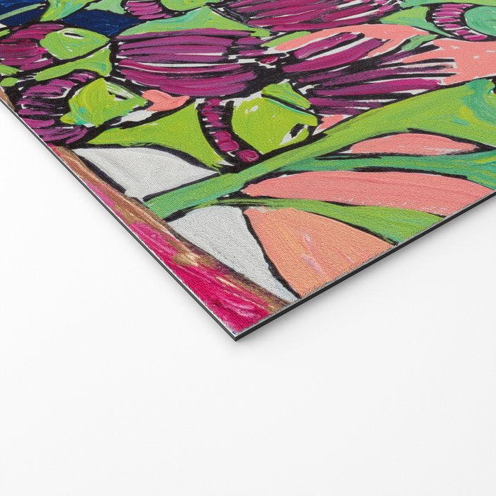 Cluster of Houseplants and Proteas on Pink Still Life Painting Welcome Mat Gallery Image 2