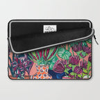 Cluster of Houseplants and Proteas on Pink Still Life Painting Laptop Sleeve Gallery Image 2
